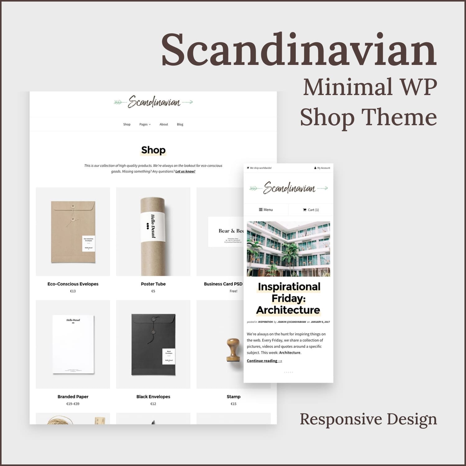 Scandinavian - Minimal WP Shop Theme.