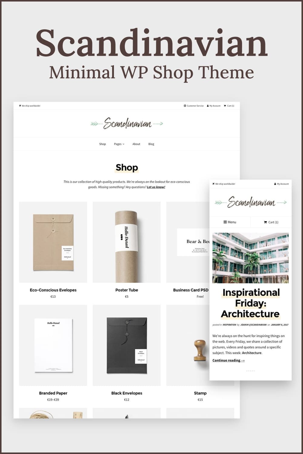 Scandinavian - Minimal WP Shop Theme - Pinterest.