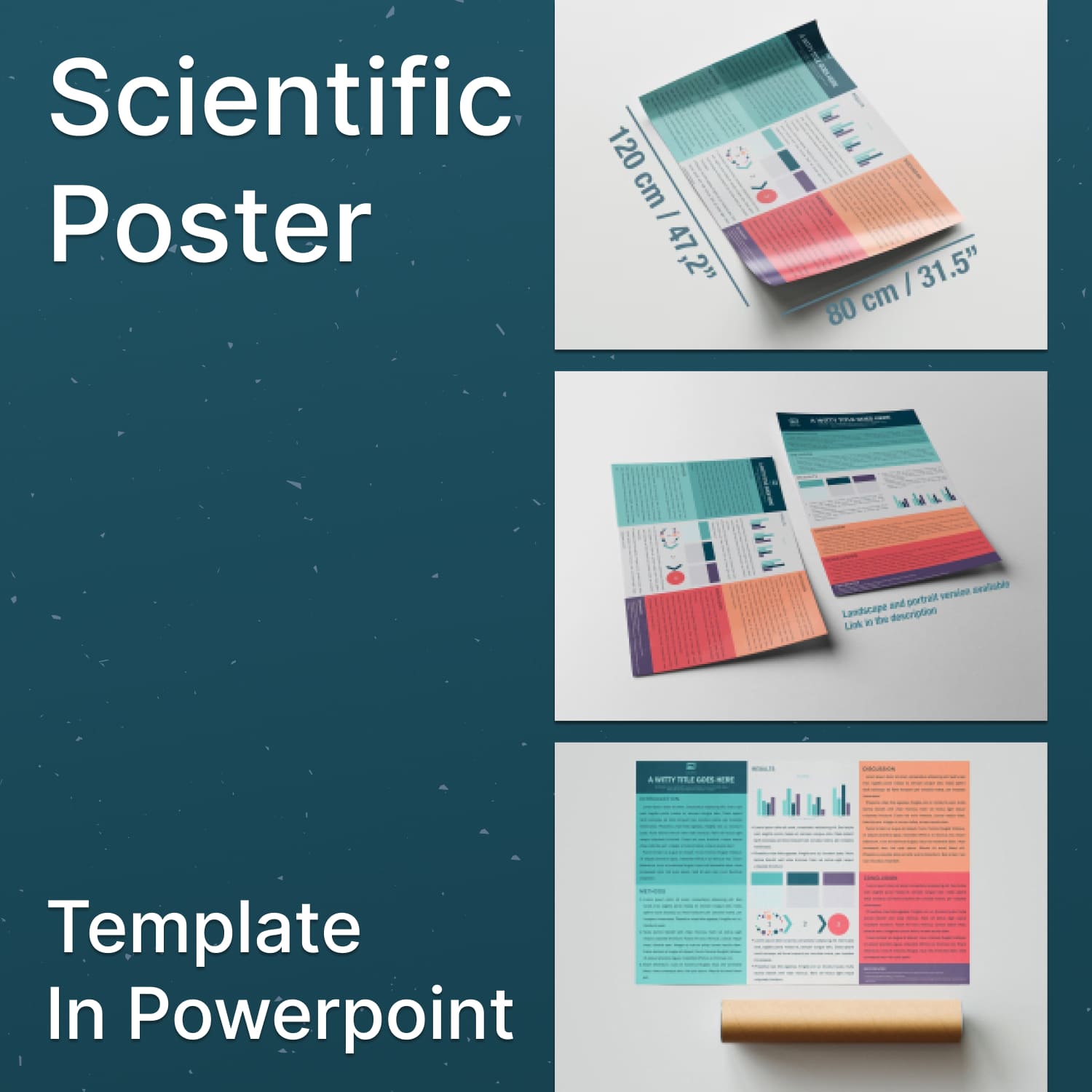 Science Poster Model In Powerpoint | Sunset | Horizontal.