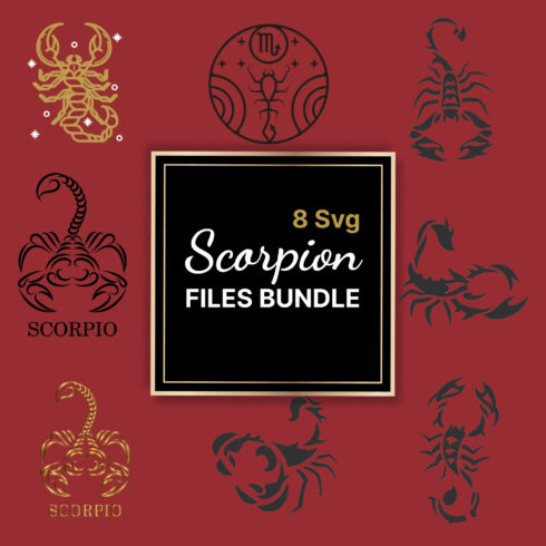 Scorpion files bundle 8 svg files.