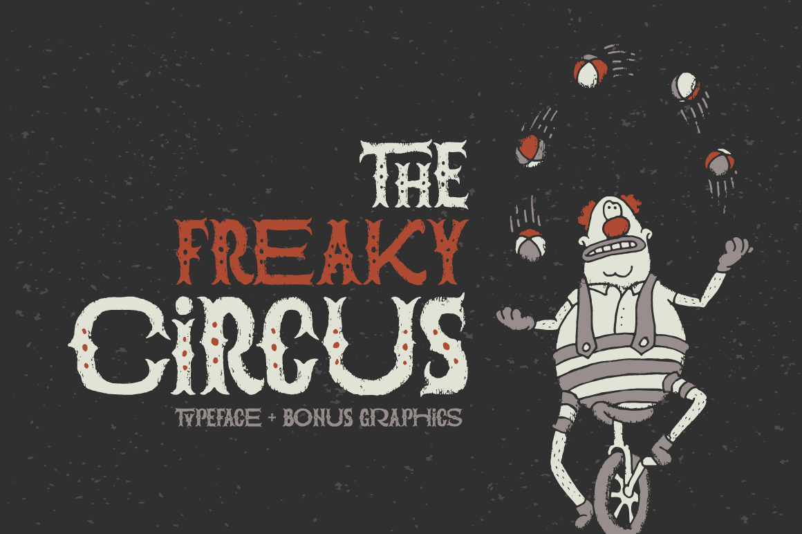 The Freaky Circus Font Facebook Collage image.