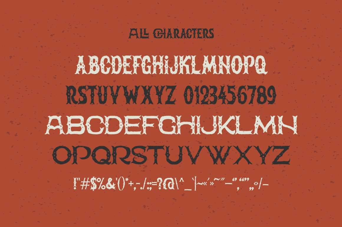 The Freaky Circus Font all characters.