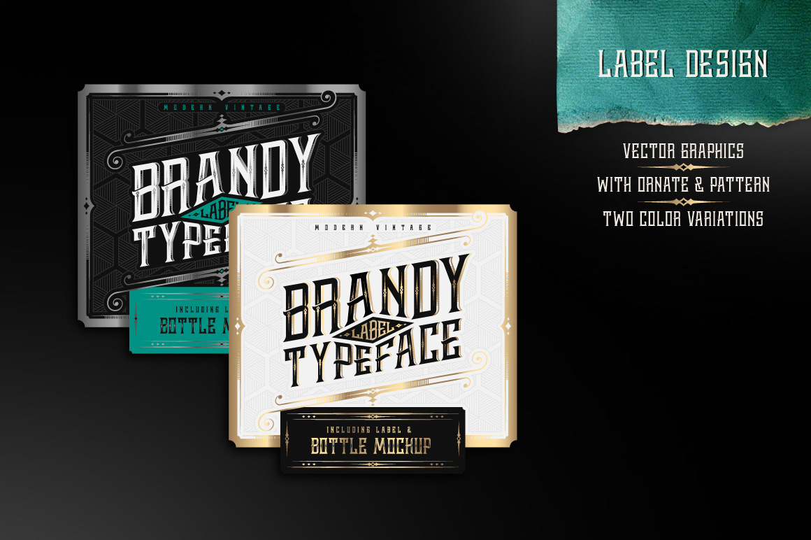 Brandy Design Set label design.