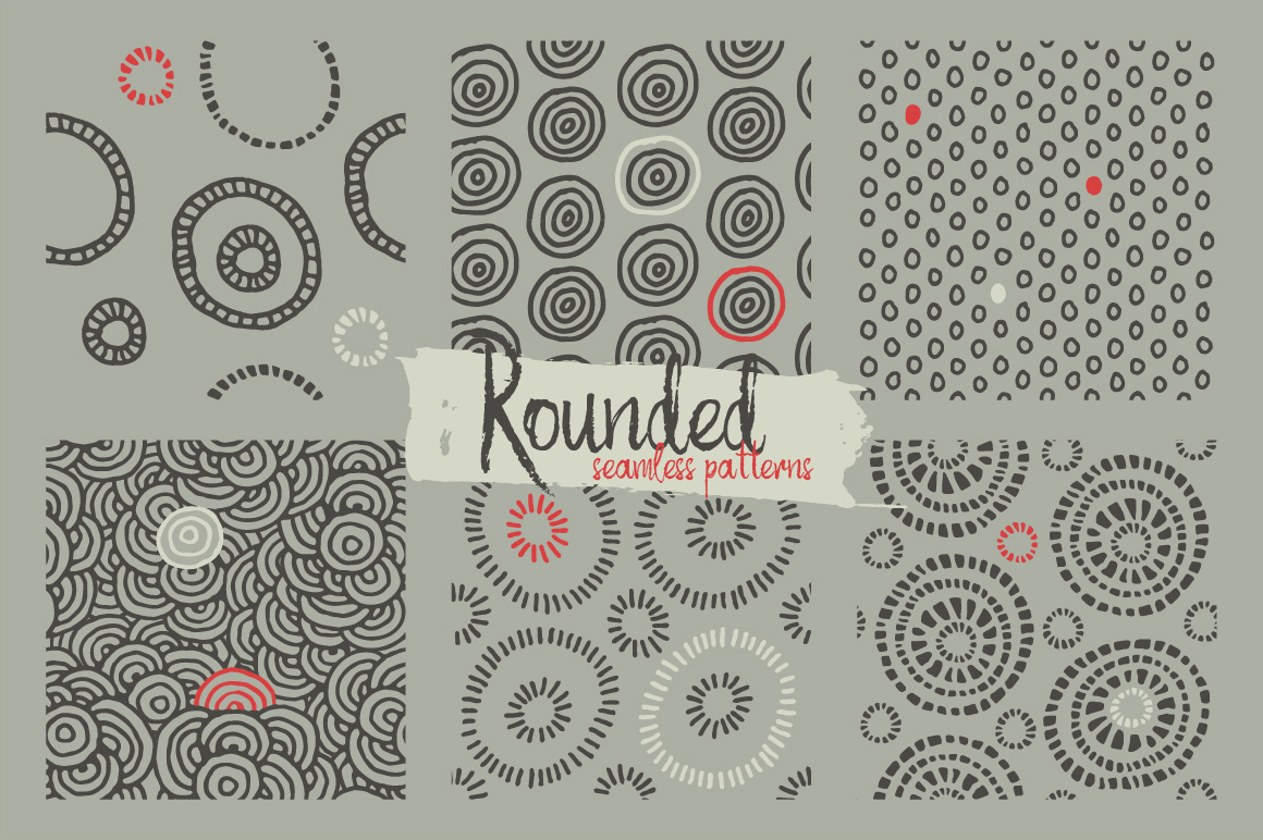 Hand Drawn Rounded Patterns Design preview image.