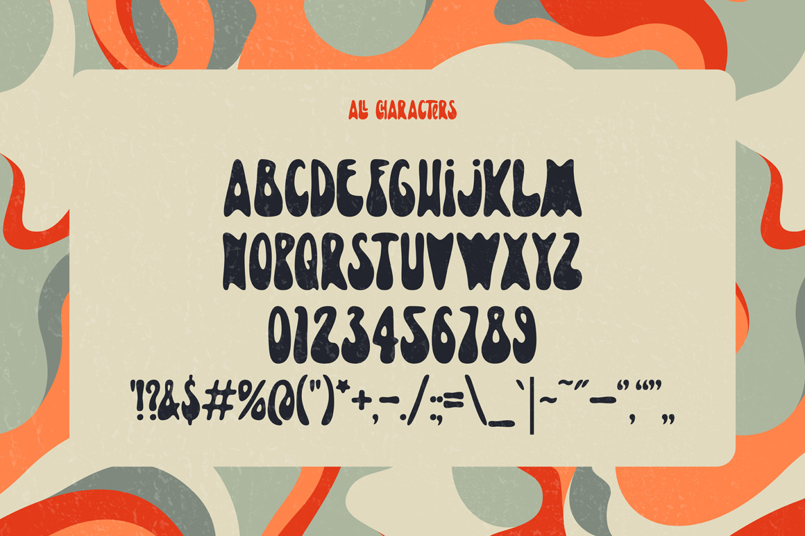 Lovebus Font all characters preview.