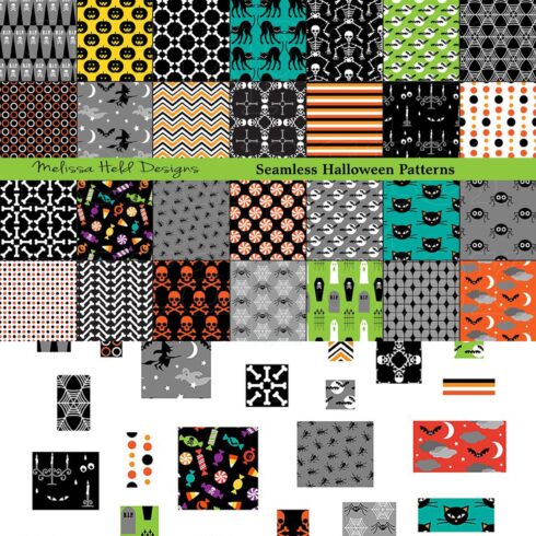 Seamless Halloween Patterns - main image preview.