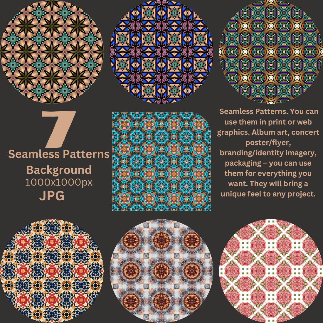 7 Seamless Patterns Background created by nawazkakkal.