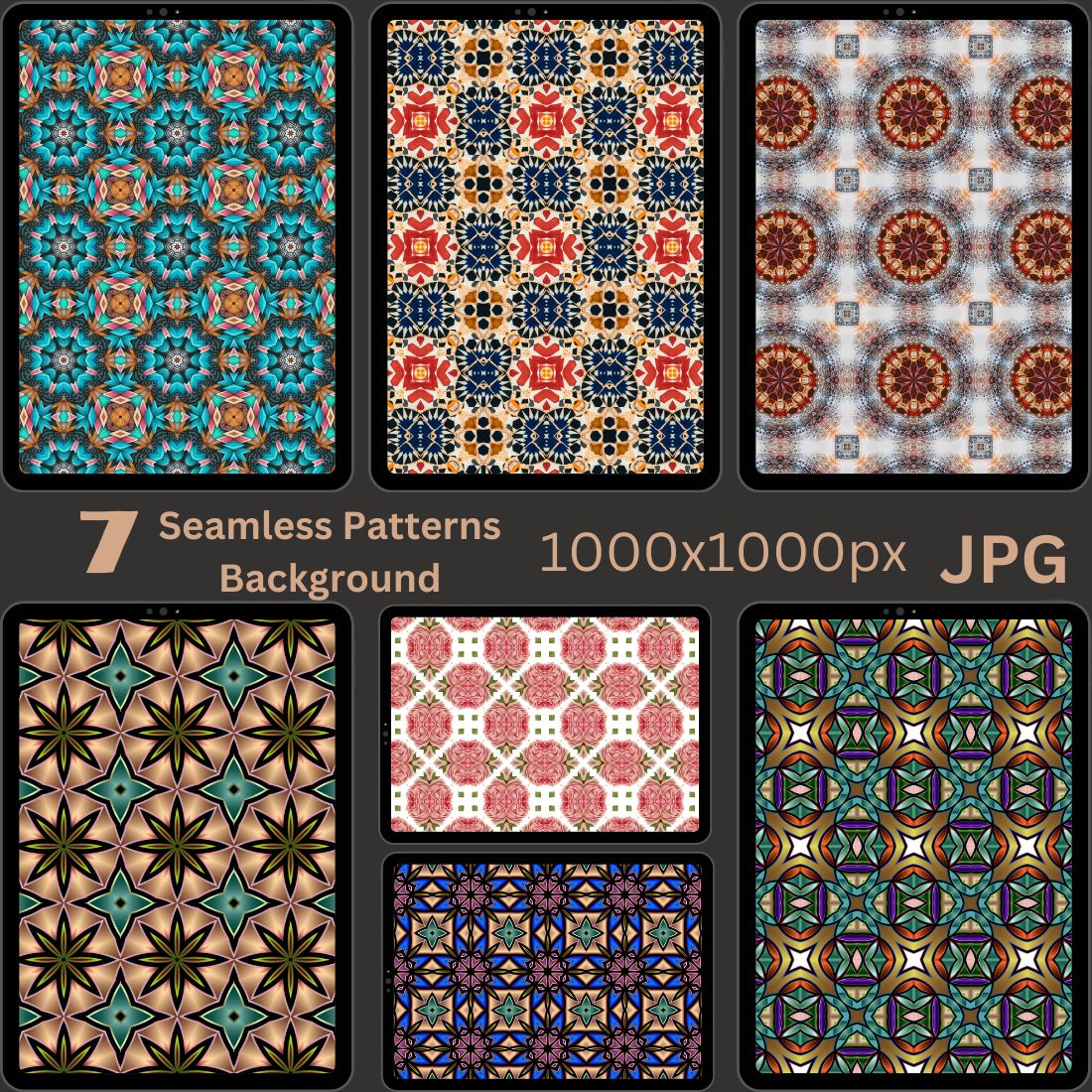 7 Seamless Patterns Background - main image preview.