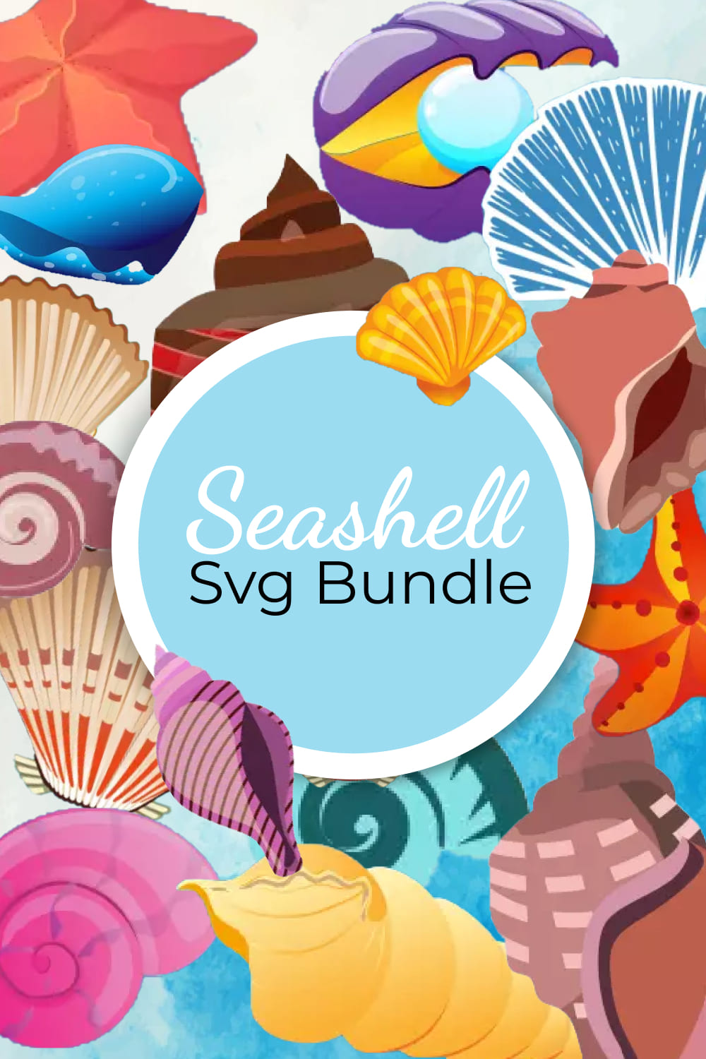 Seashell SVG Bundle - Pinterest image preview.