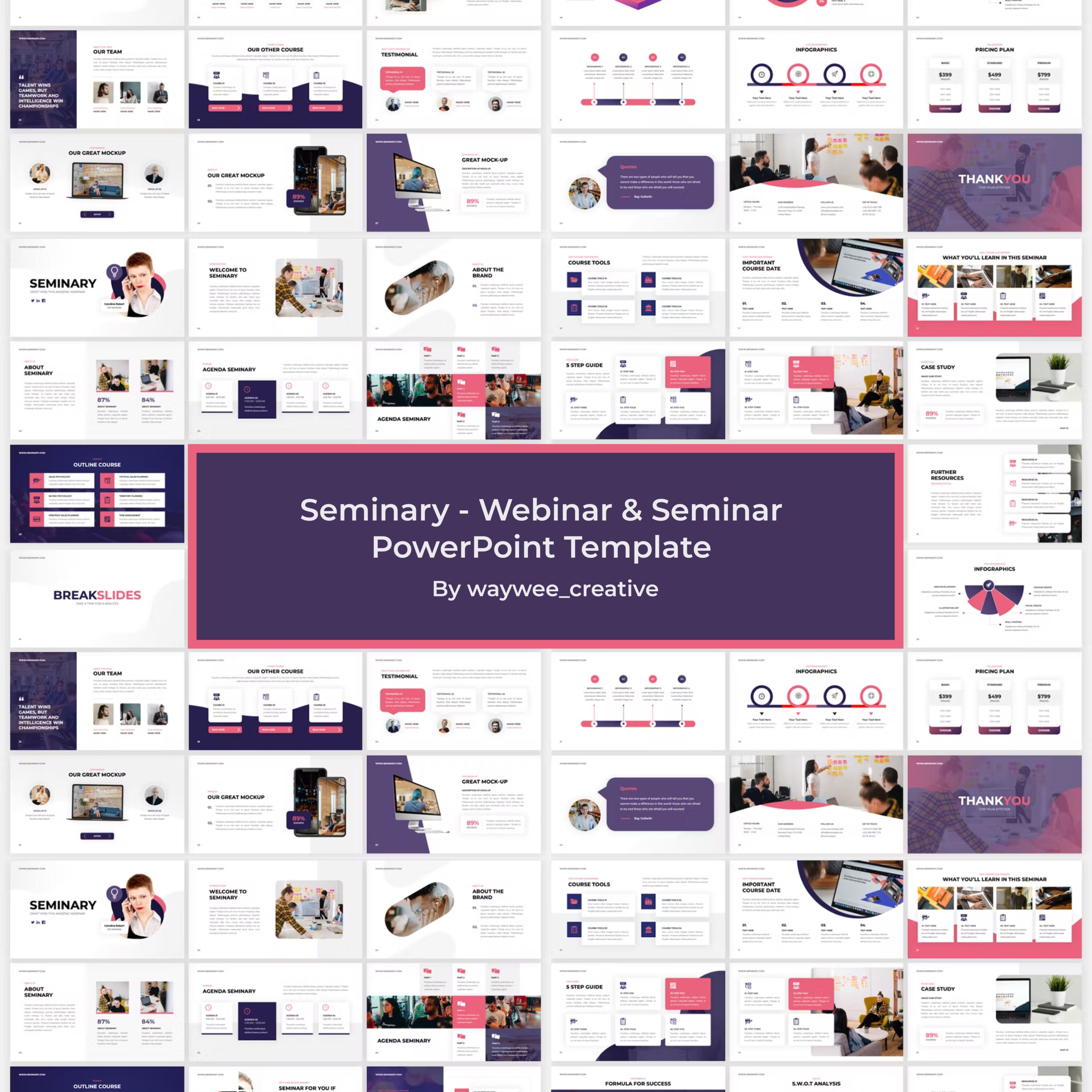 Seminary Webinar & Seminar PowerPoint Template - main image preview.