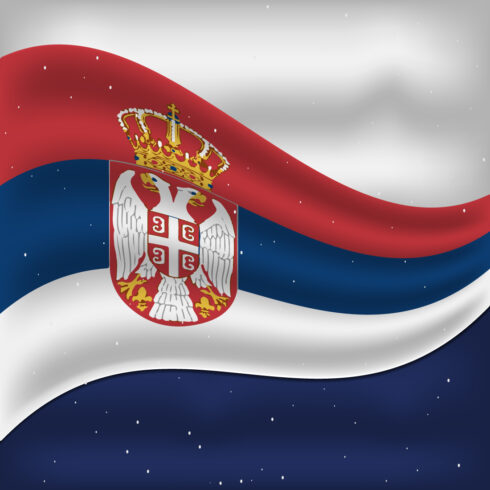 Colorful image of the flag of Serbia.