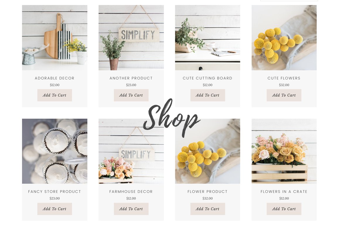 Shop page example.