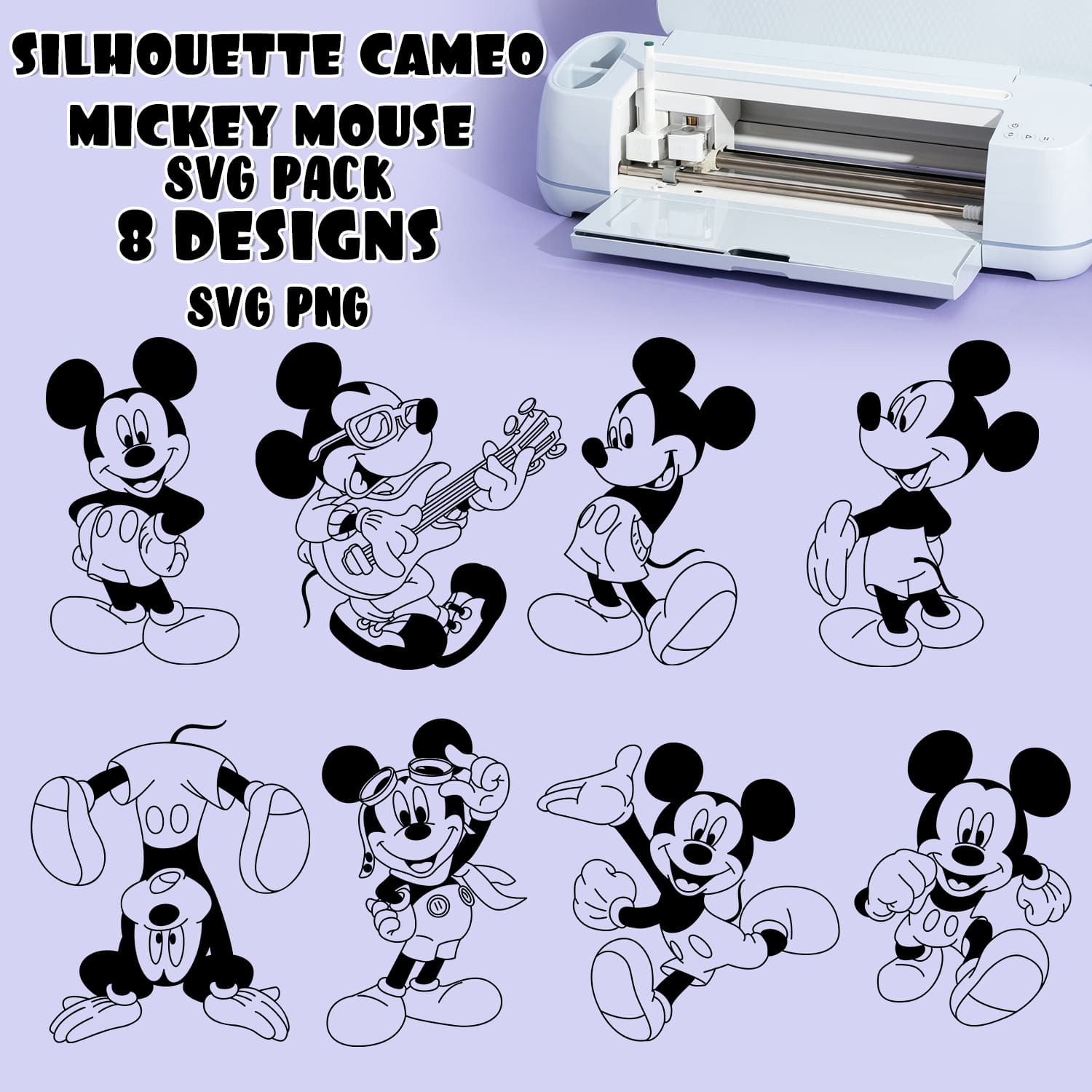 Silhouette Cameo Mickey Mouse SVG - main image preview.