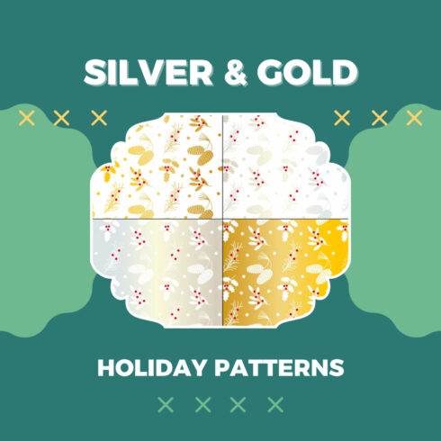 Seamless Silver & Gold Holiday Patterns.