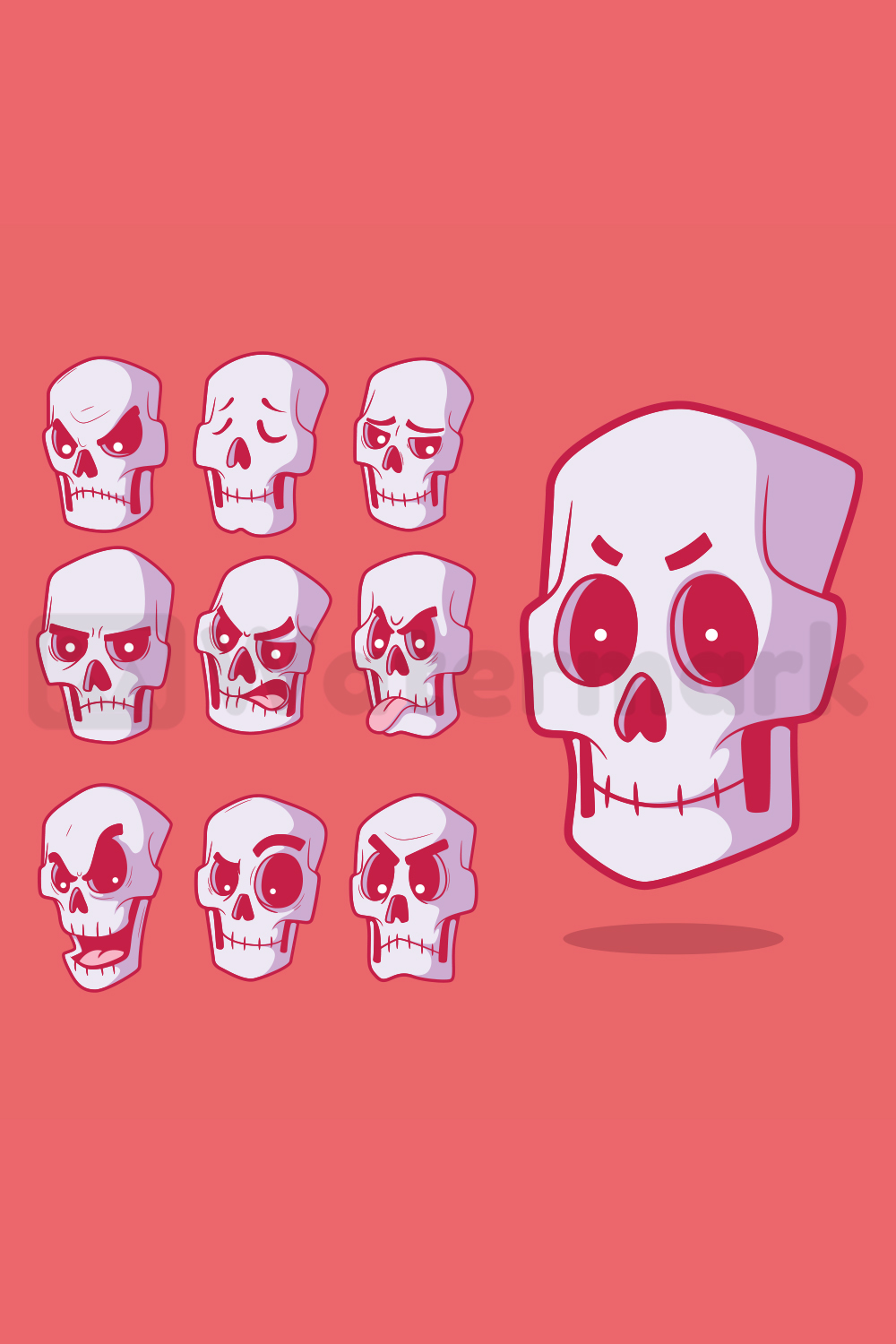 Skulls Emoji Design Graphics pinterest image.