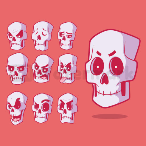 Skulls Emoji Design Graphics cover image.