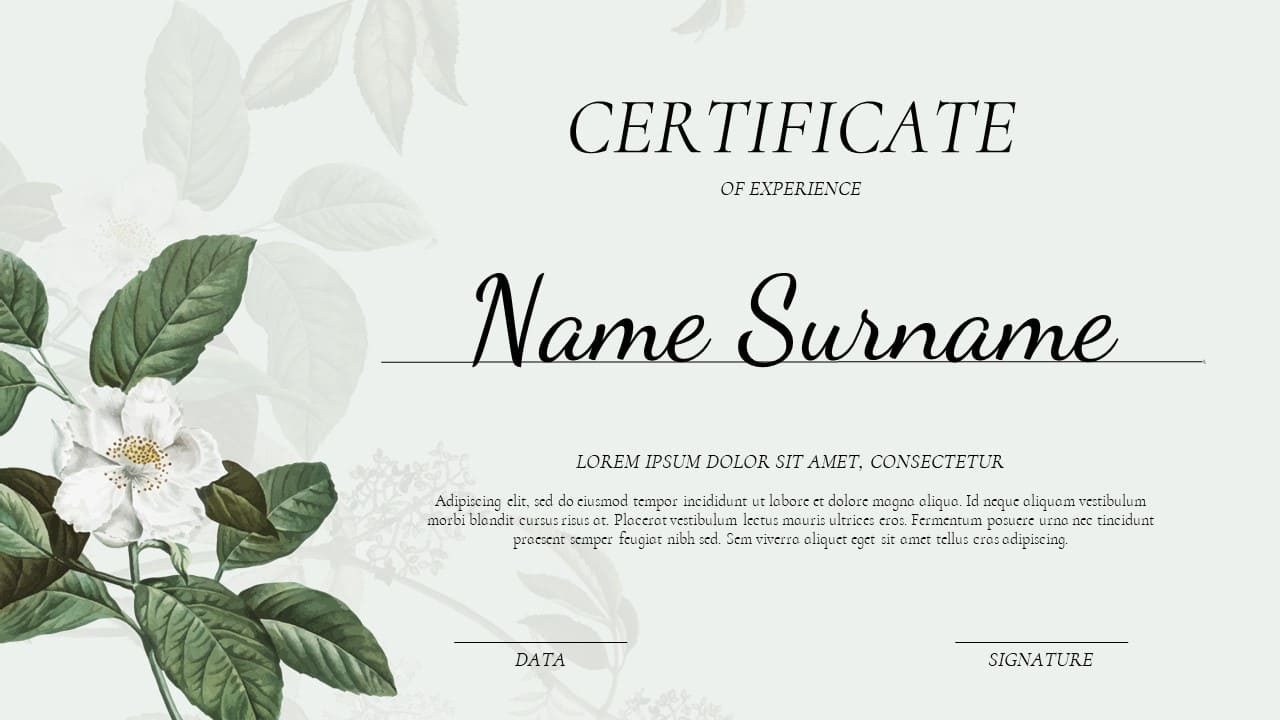 Black beautiful certificate in the name of the surname.
