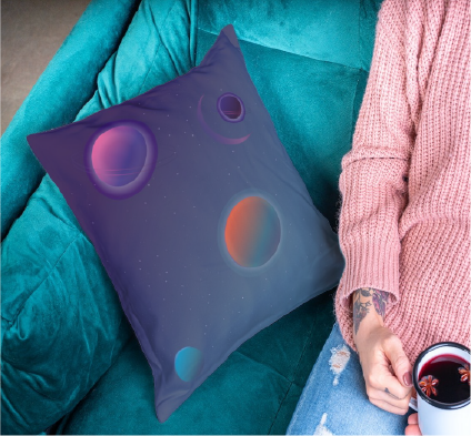 Space Planet Mockup Pillow Graphics Illustrations preview image.