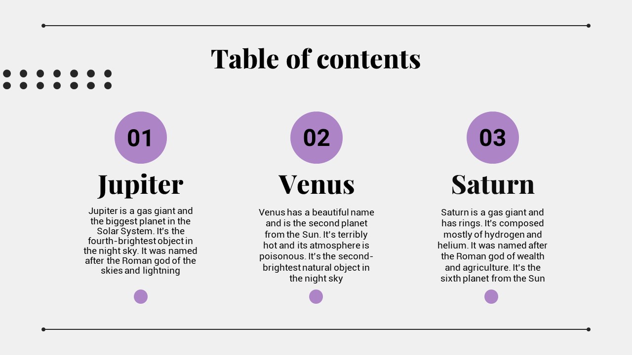 Create the table of contents.