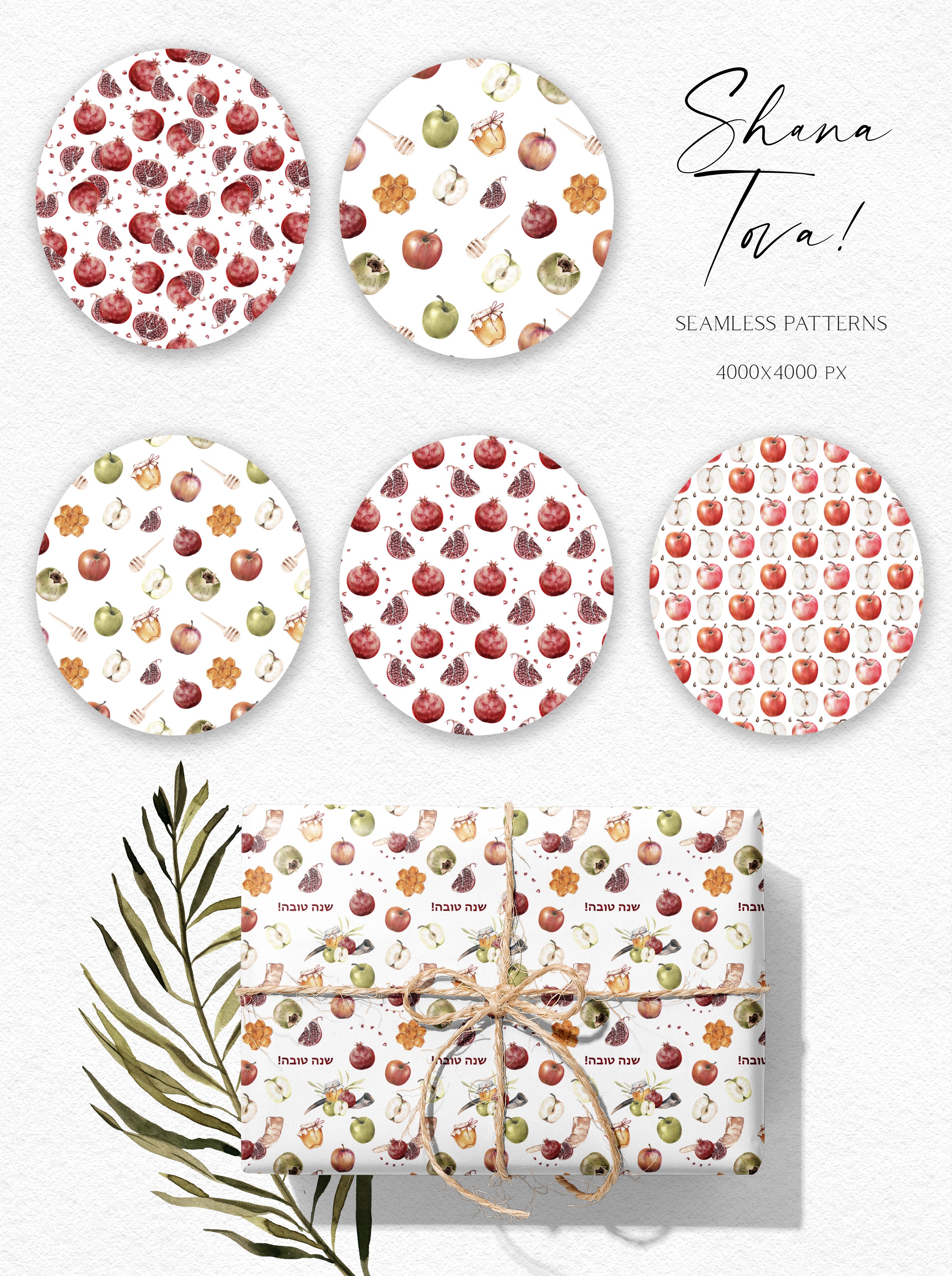 Some pomegranate patterns with the minimalistic design.