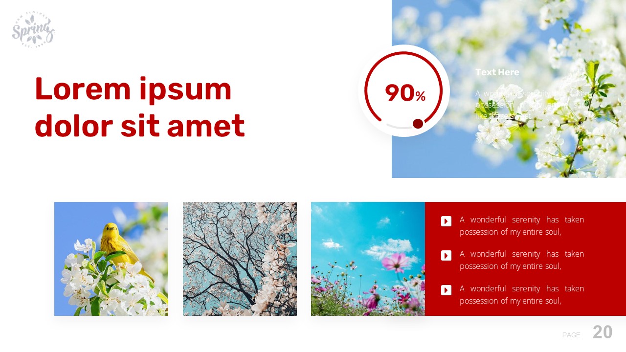 Image of a colorful presentation slide on the theme of spring.