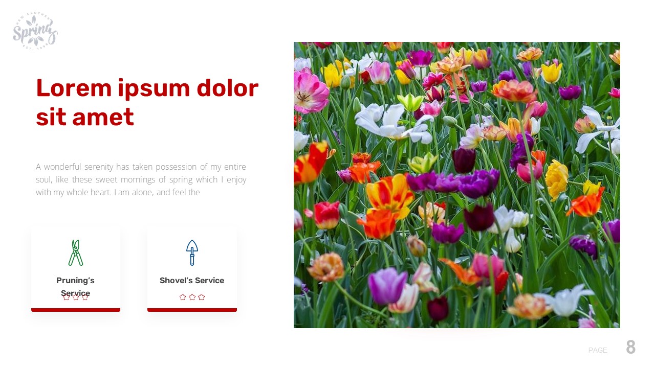 Image of an irresistible presentation slide on the theme of spring.
