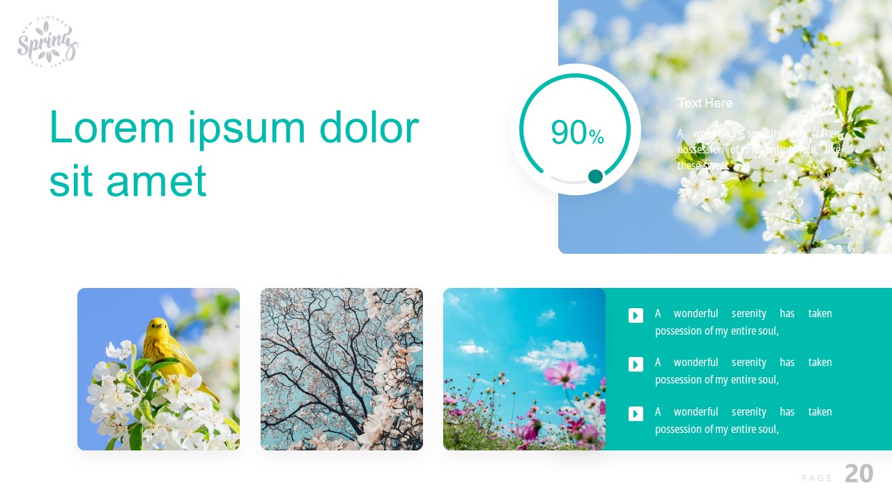 Image of a wonderful presentation slide on the theme of spring.