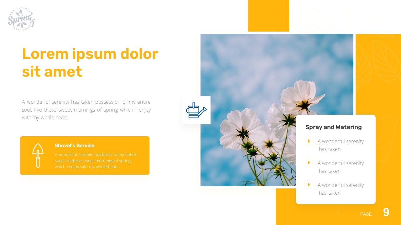 Image of a colorful presentation slide on the theme of spring.