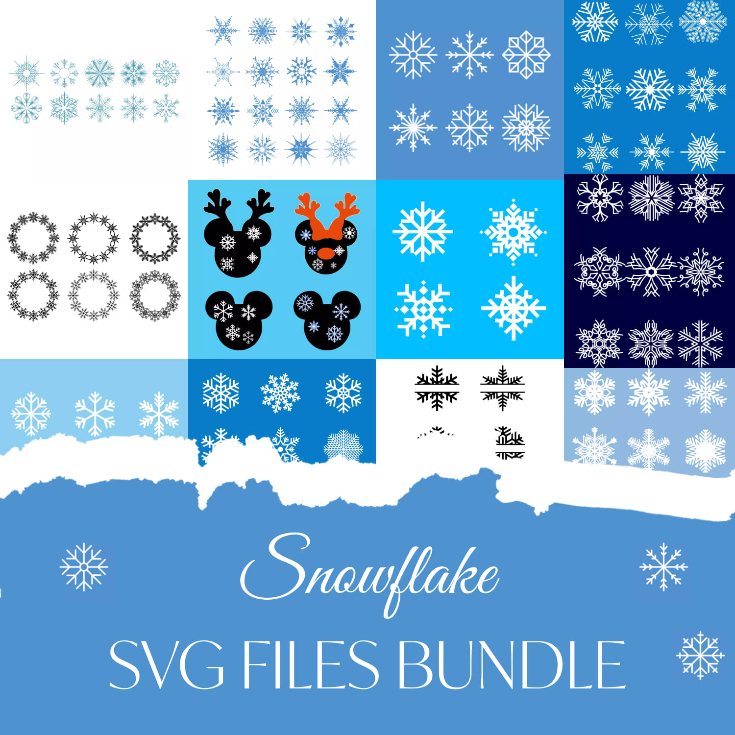 Snowflake SVG Files Bundle.