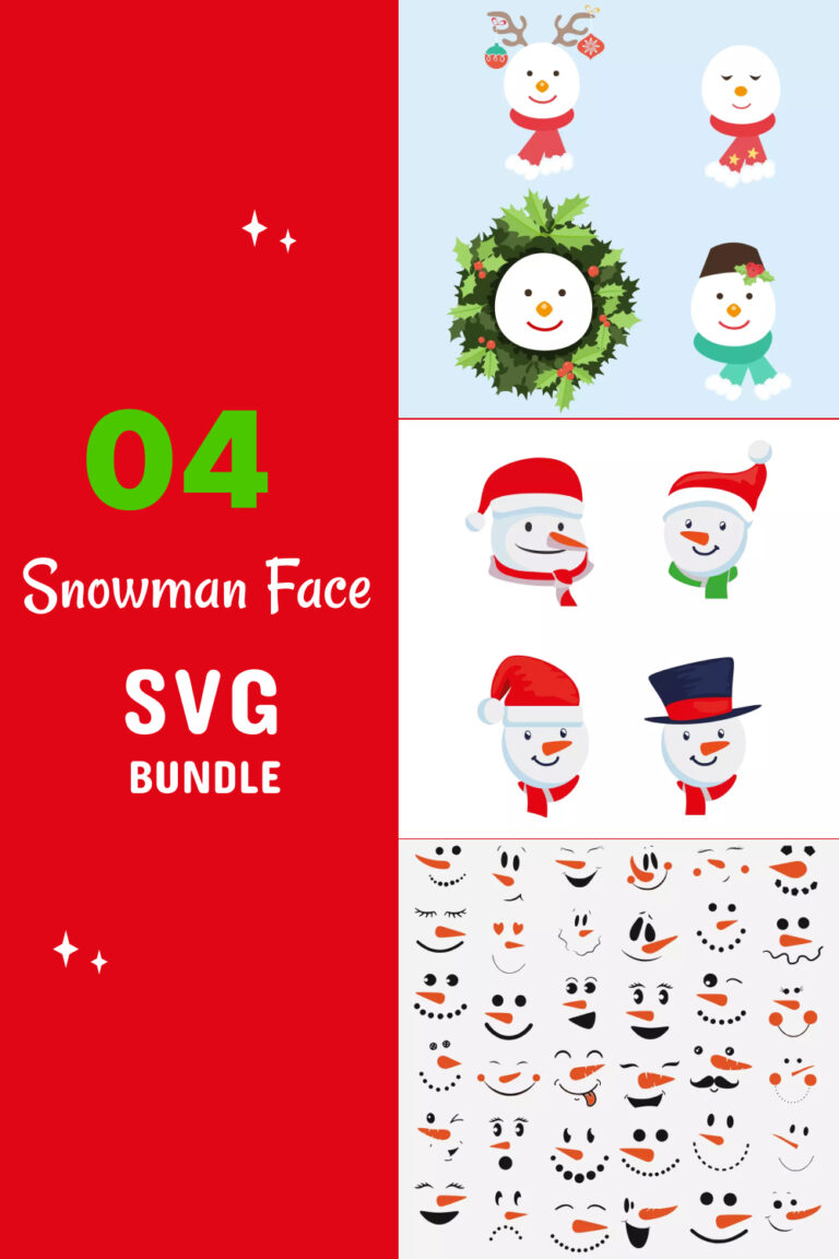 Snowman Face SVG Files Bundle – MasterBundles