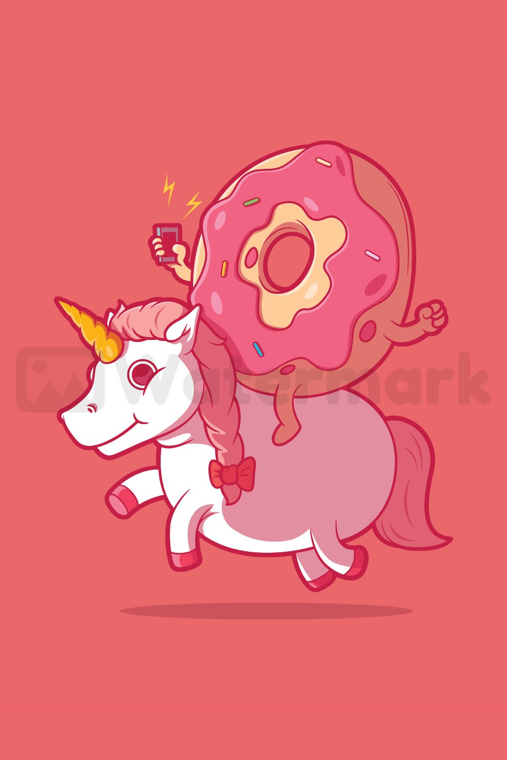 Sweet Donut Unicorn Design Vector pinterest image.