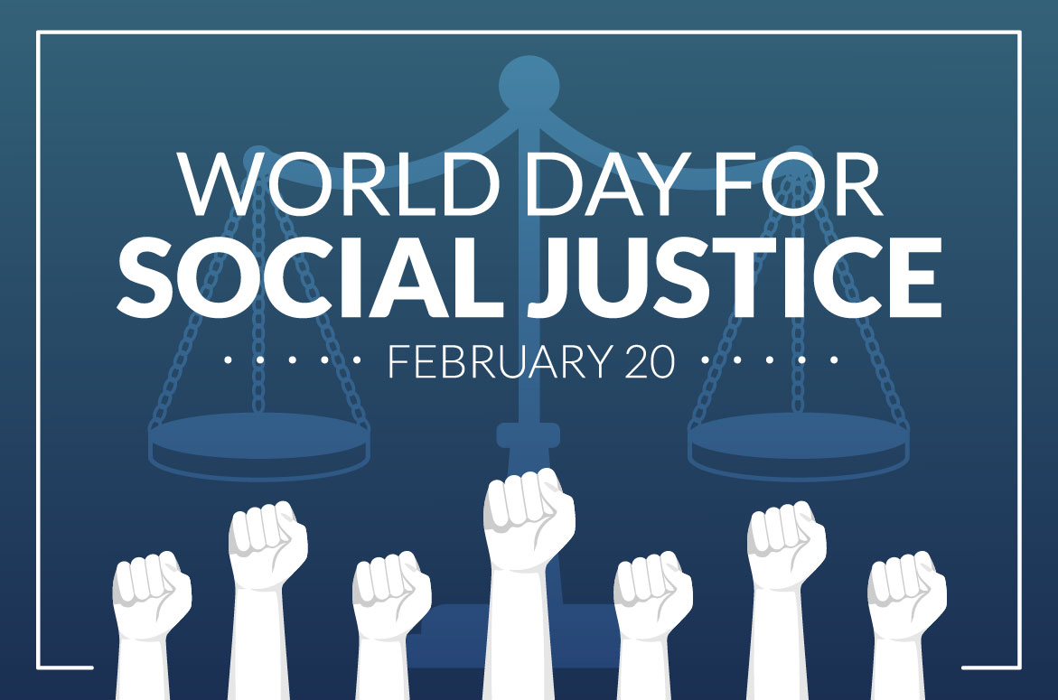 Cartoon Social Justice Day Illustration preview image.