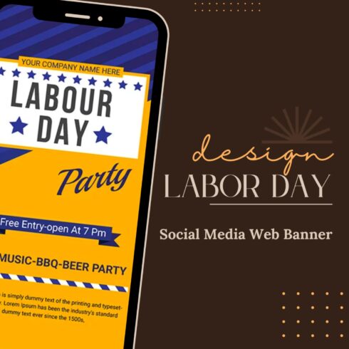 Social Media Web Banner Design Labor Day.