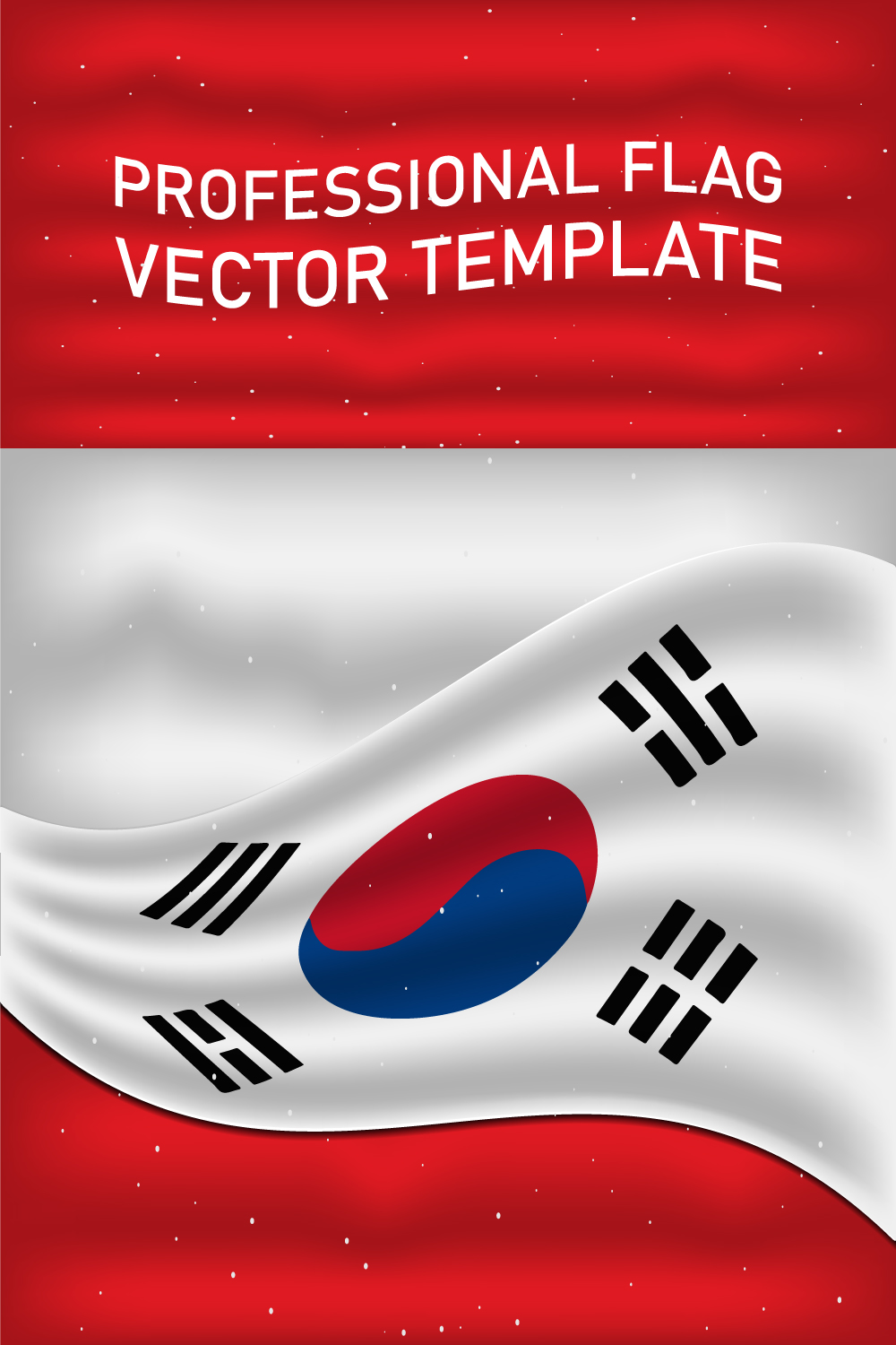 Unique image of the flag of South Korea.