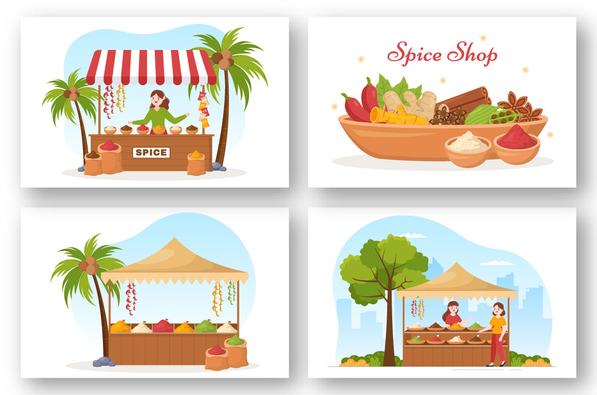 Spice Shop Illustration preview image.