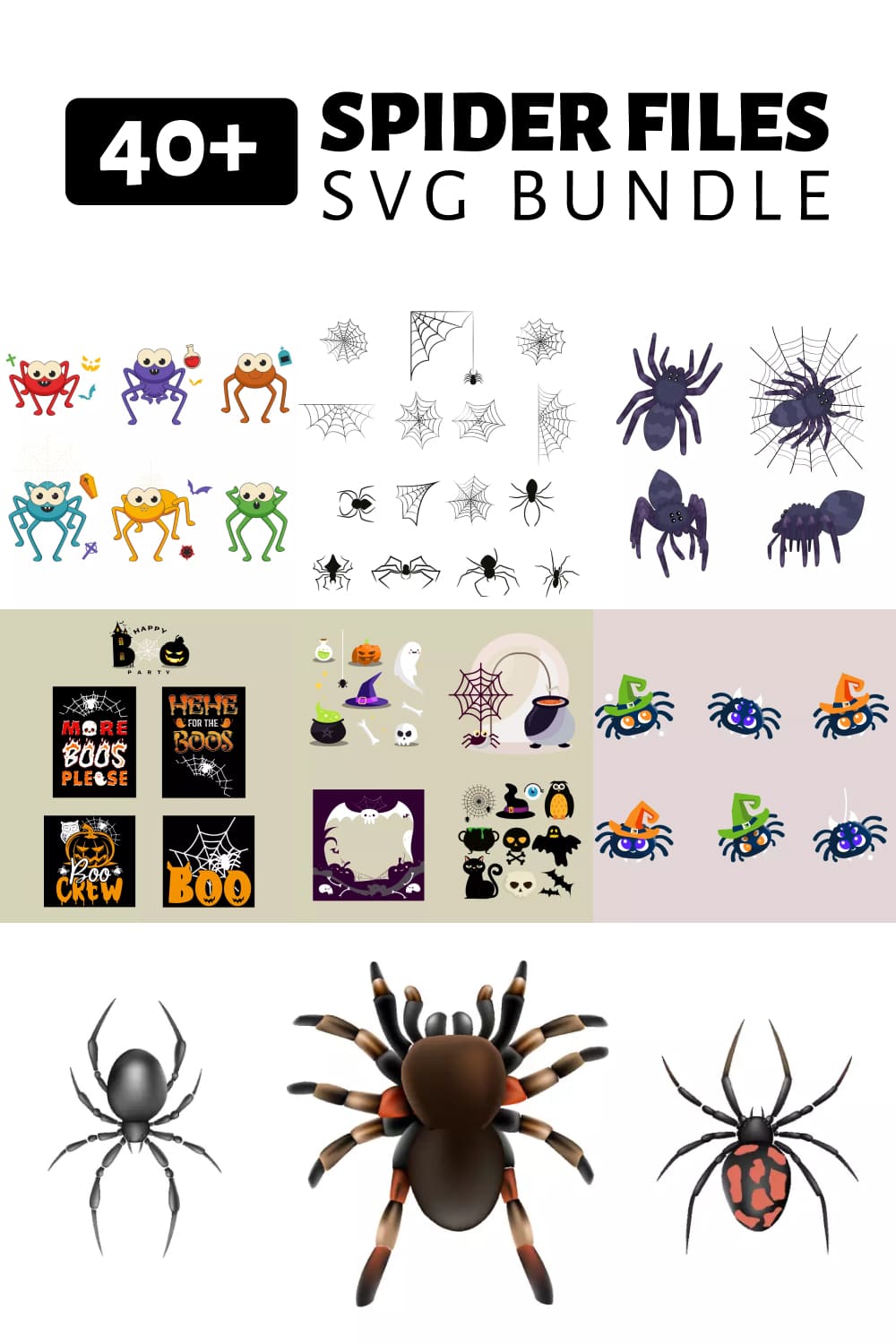 Spider SVG Files Bundle - pinterest image preview.