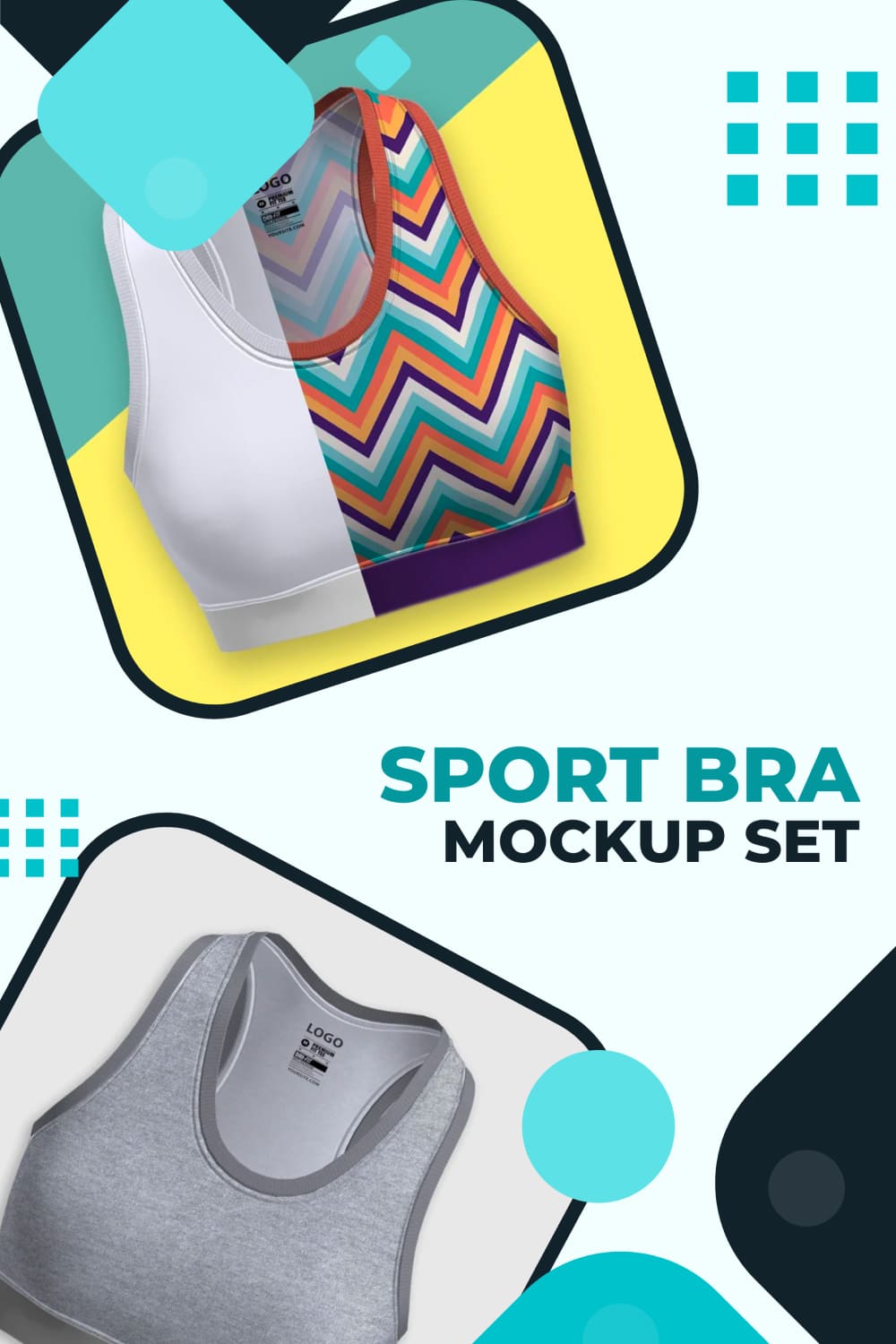 Sports Bra Mockup Template Set PSD Graphic by dendysign · Creative Fabrica