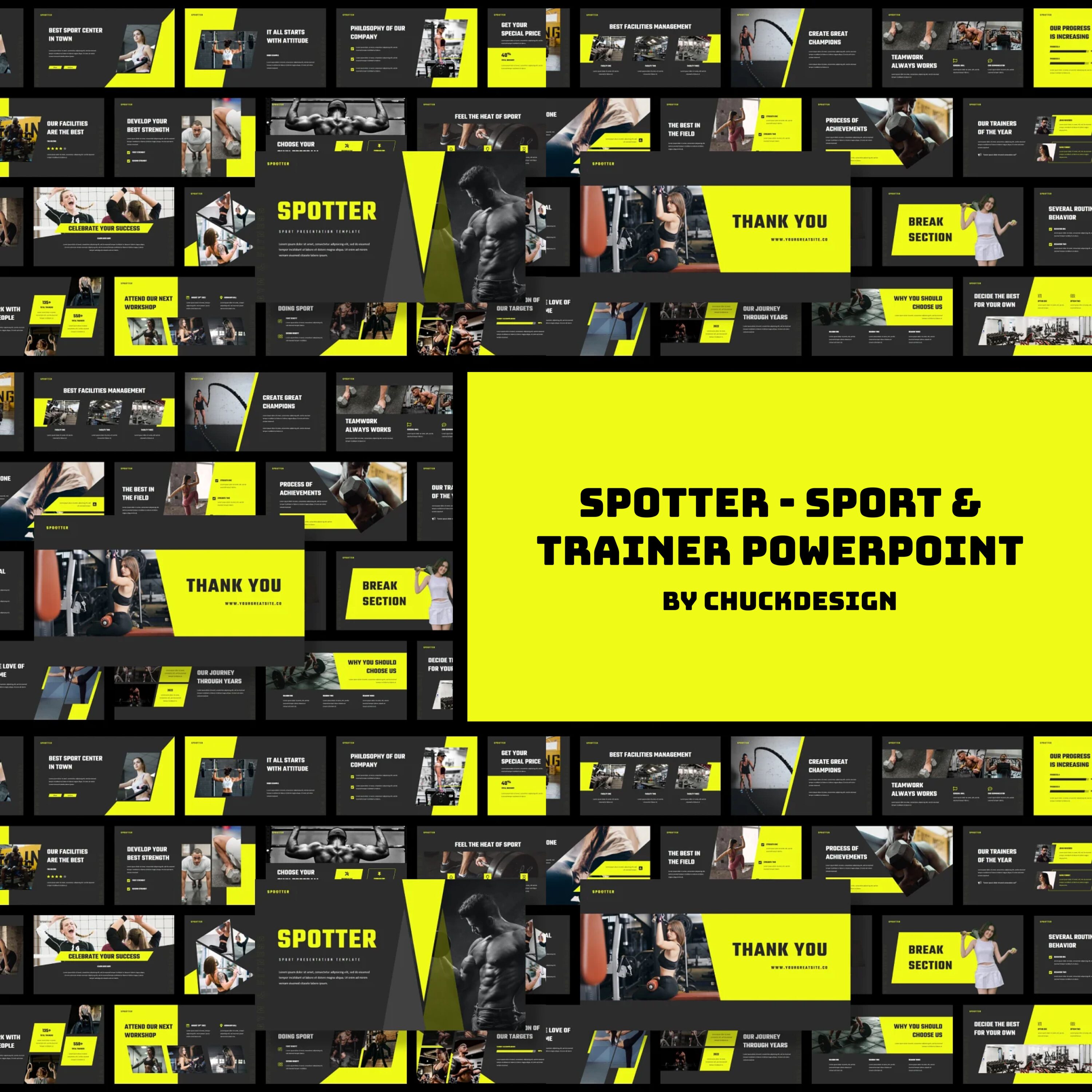 Spotter Sport & Trainer Presentation PowerPoint - main image preview.