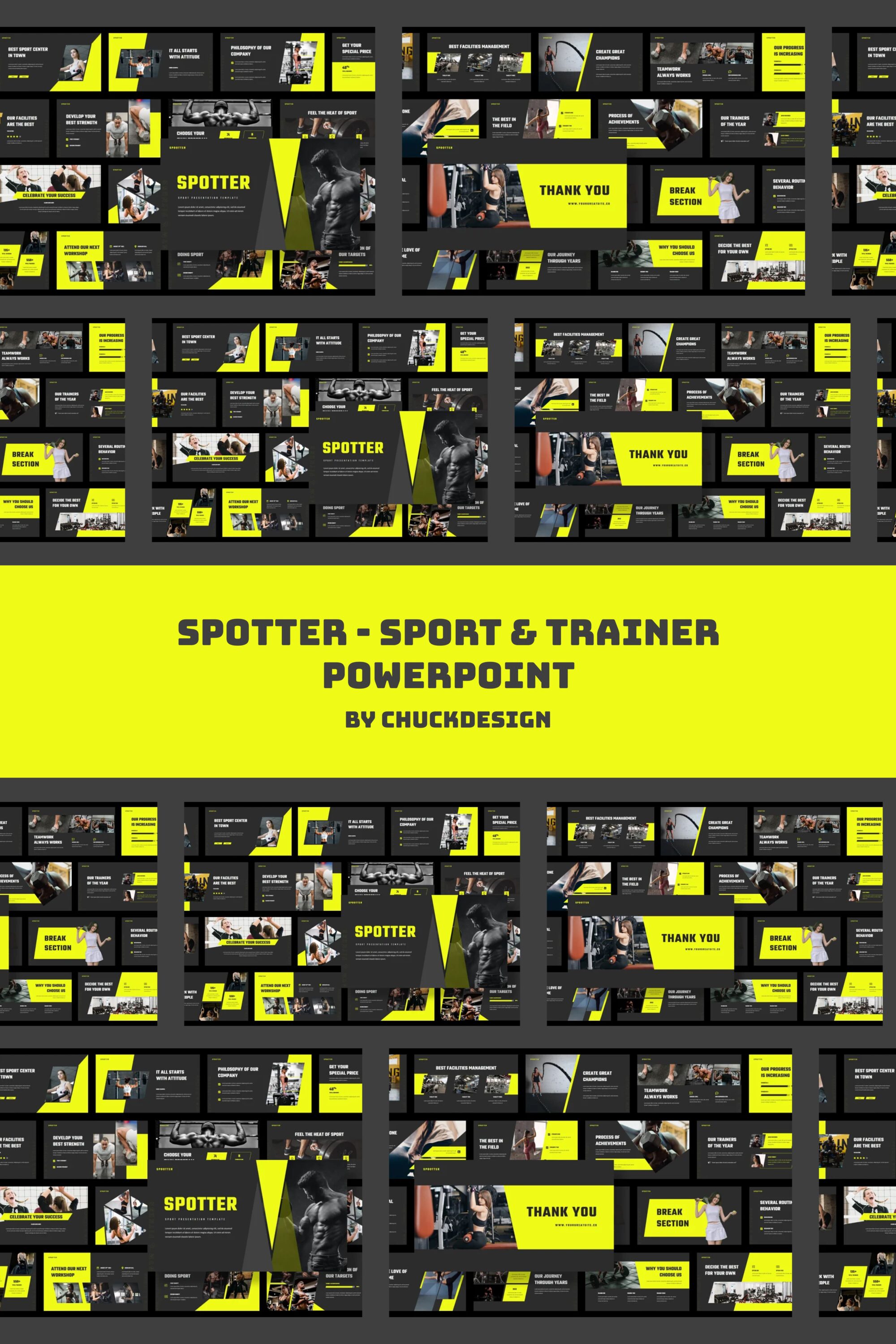 Spotter Sport & Trainer Presentation PowerPoint - pinterest image preview.