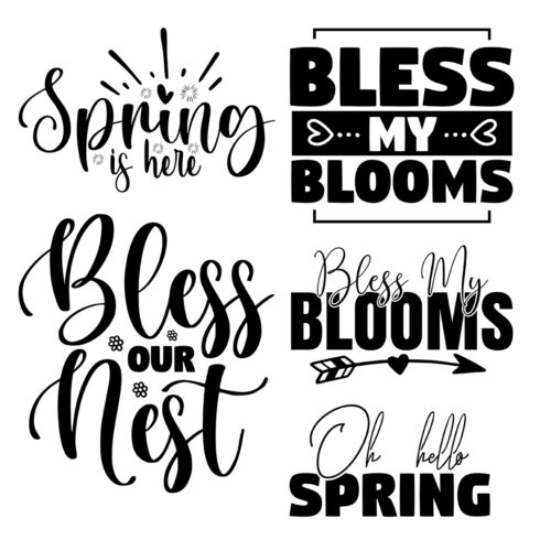 Spring Typography SVG Designs Bundle cover image.