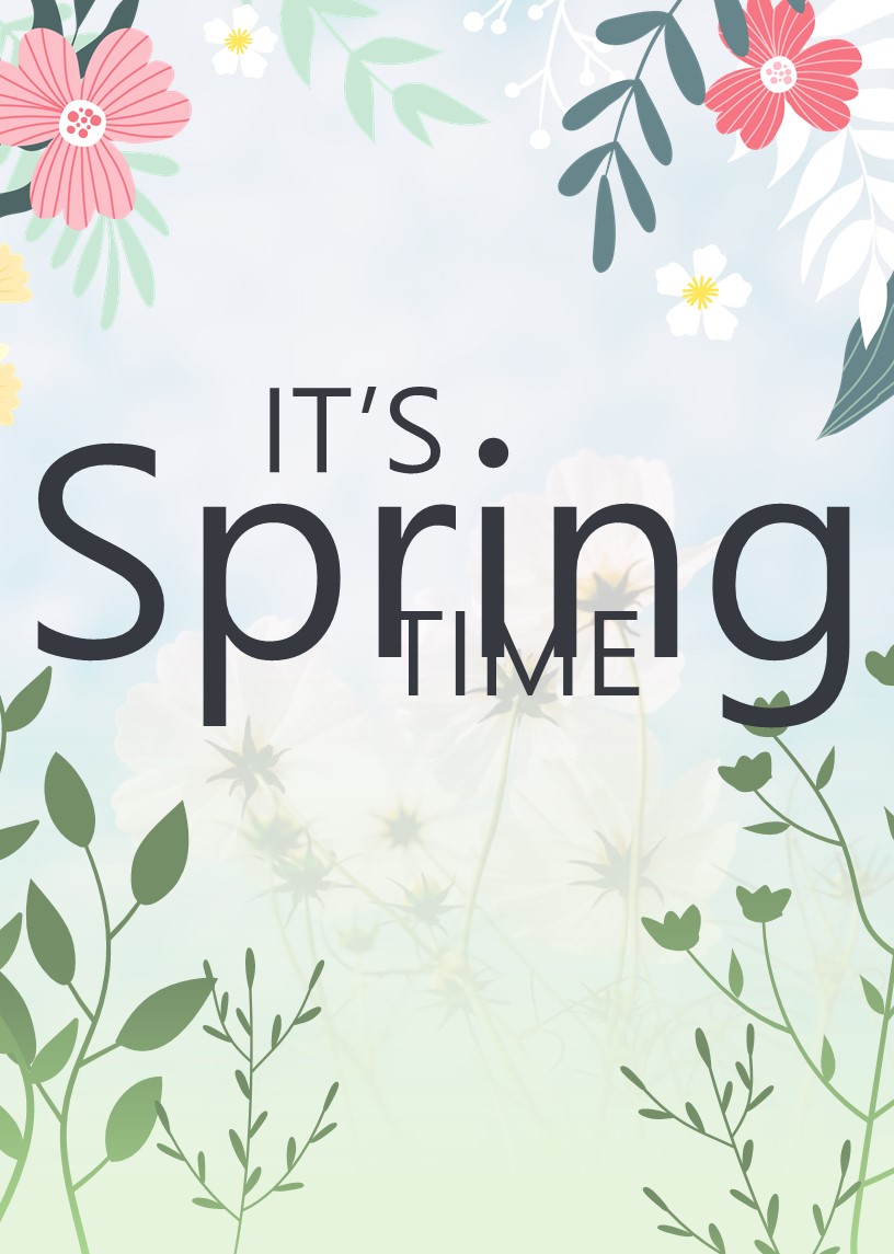 An image of a wonderful presentation slide on the theme of spring.