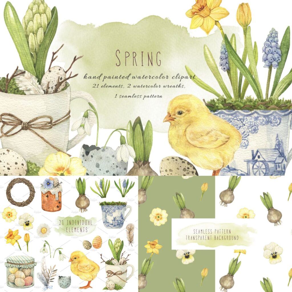 Spring Watercolor Set – MasterBundles