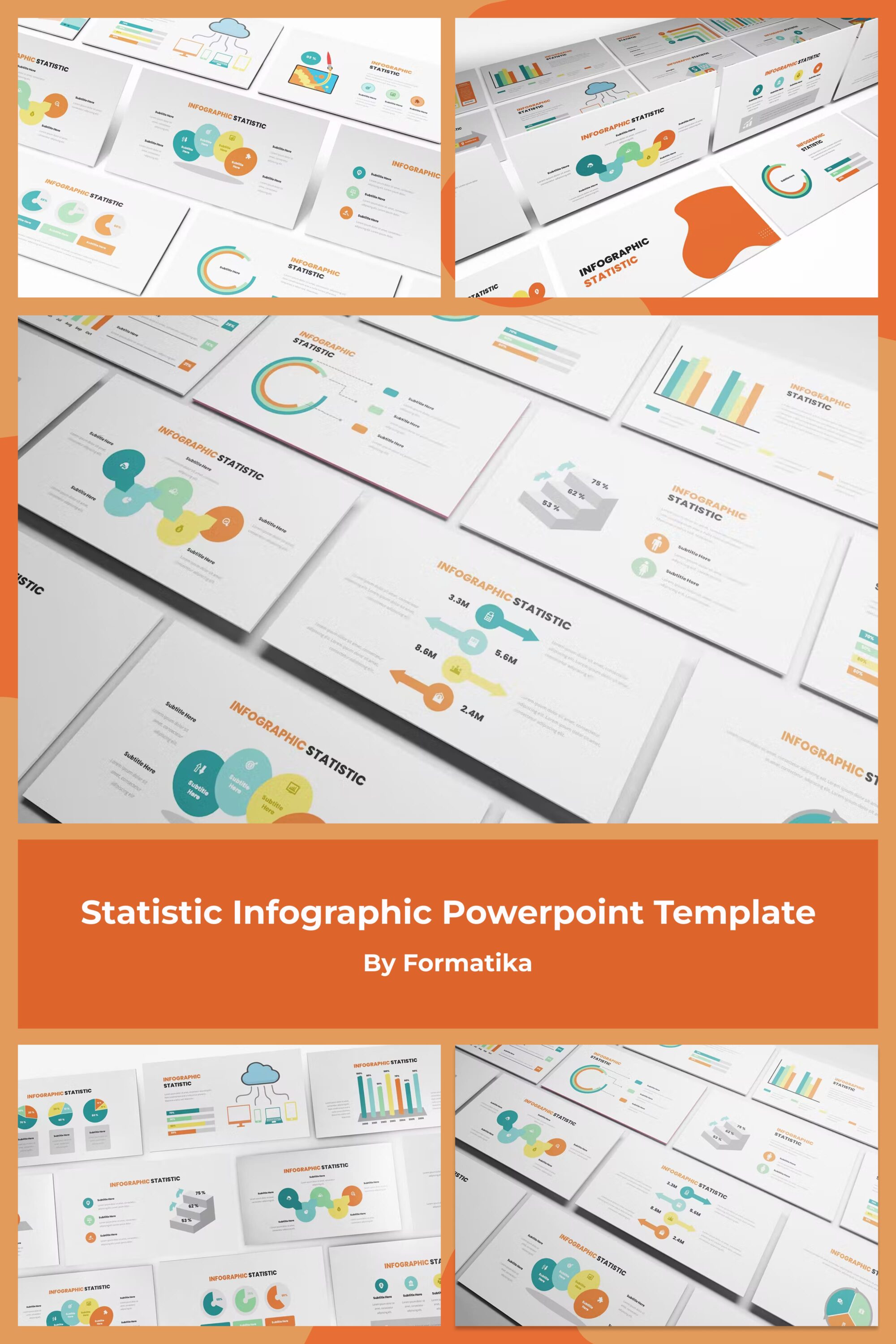 Statistic Infographic Powerpoint Template - pinterest image preview.