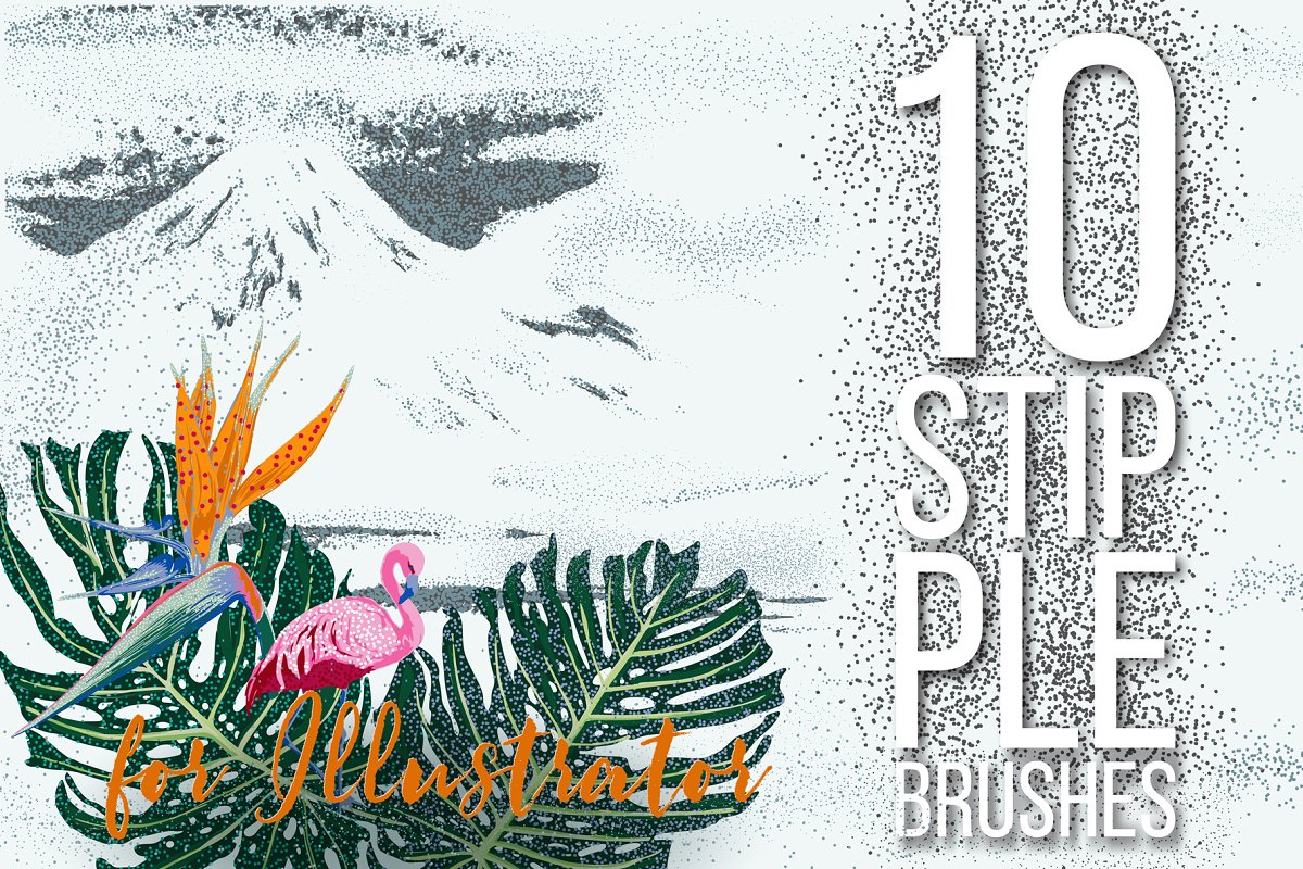 Cover image of Stipple Brushes for Illustrator.