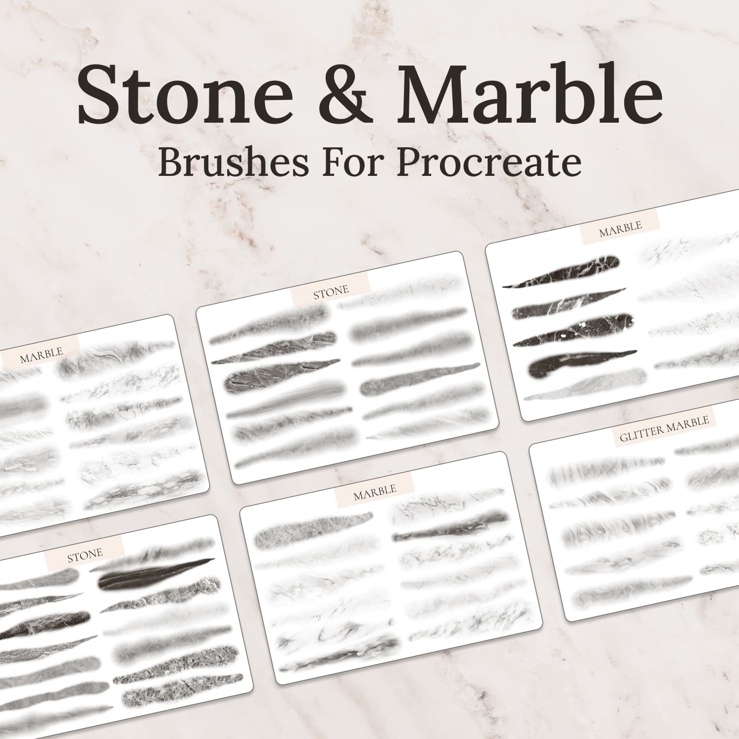 Stone & Marble Brushes for Procreate - main image preview.
