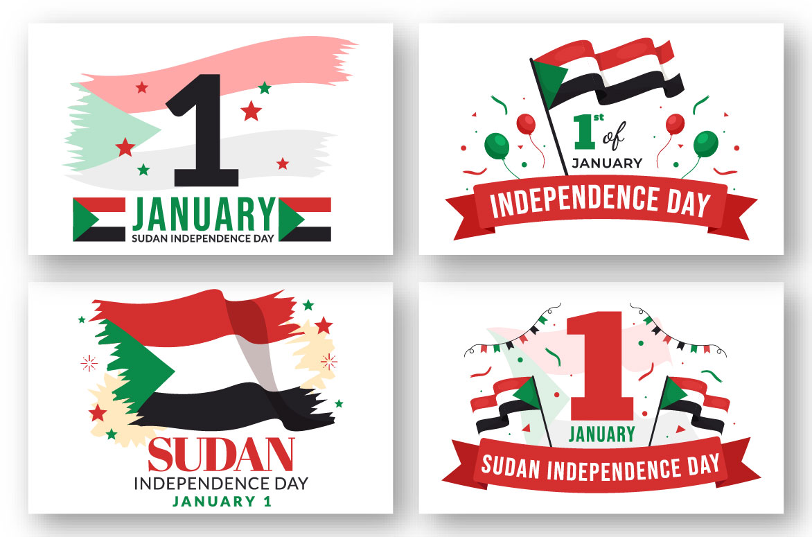 Independence Day of Sudan Illustration preview image.