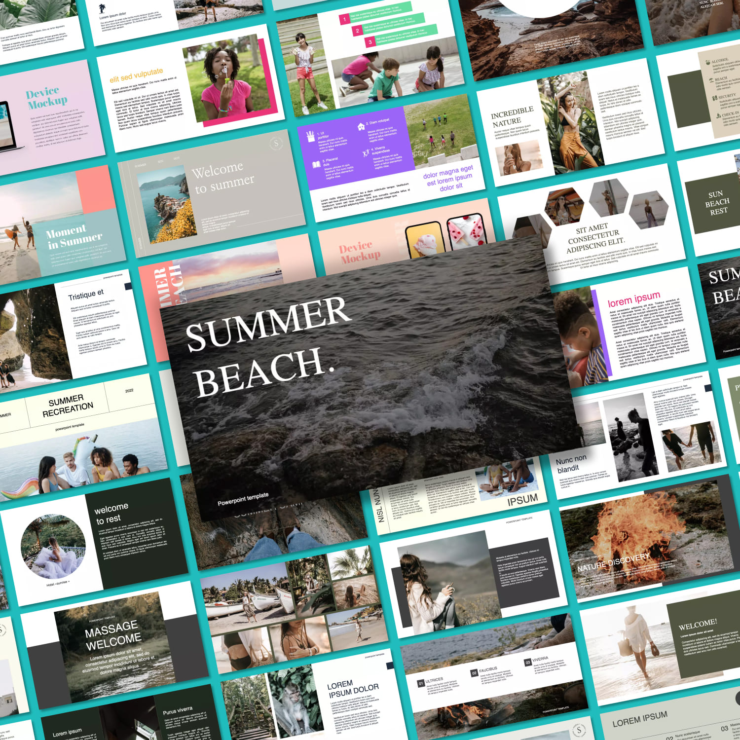 Summer PowerPoint Templates Bundle Cover.