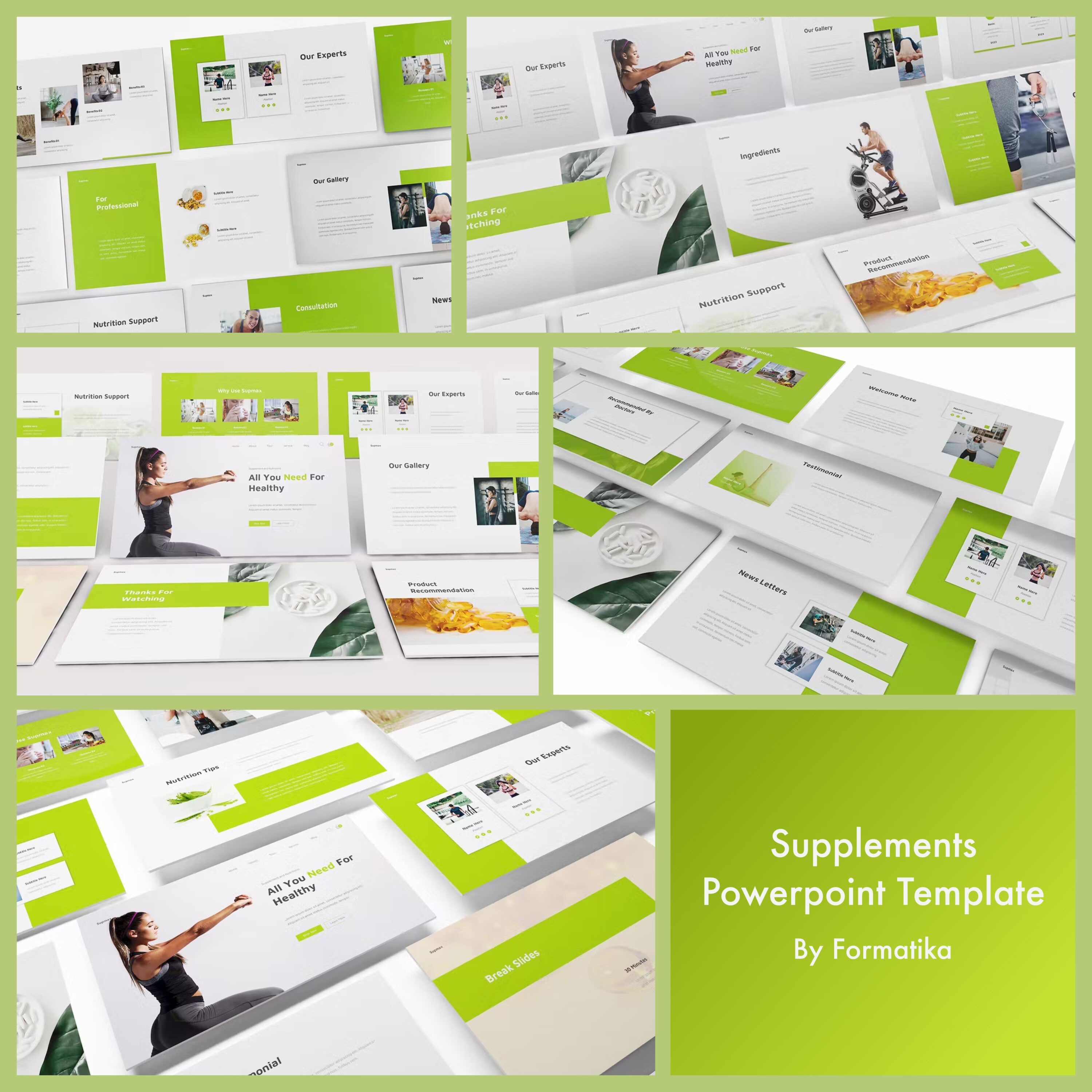Supplements Powerpoint Template - main image preview.