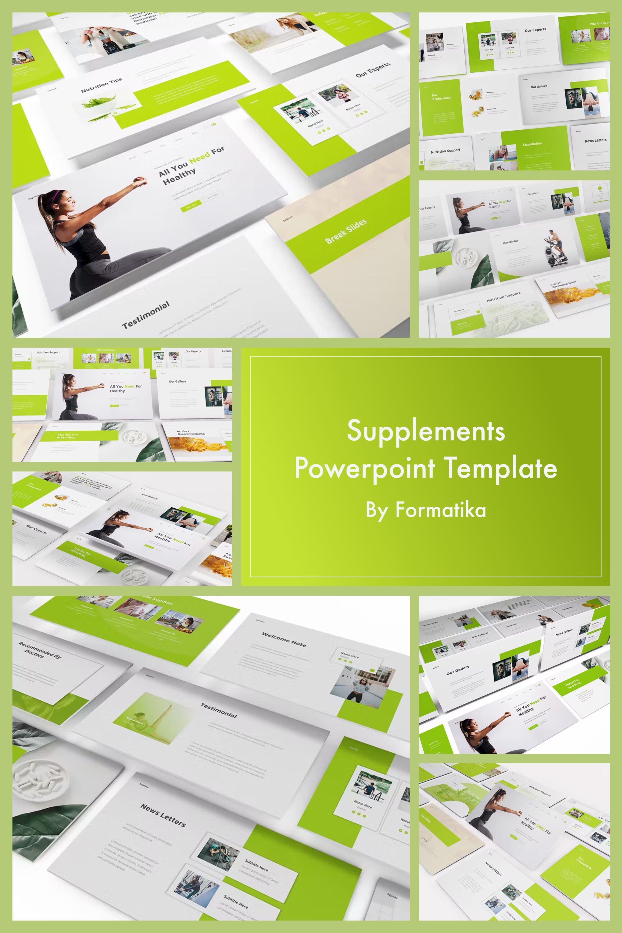 Supplements Powerpoint Template - pinterest image preview.
