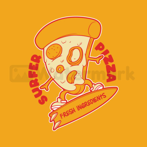 Surfer Pizza Vector Design cover image.